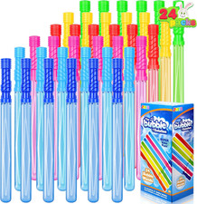 24 Pack 14.6    Big Bubble Wands Bulk 2 Dozen for Summer Toy, Outdoor/Indoor Ac