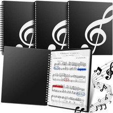Fuyoooo 3 Pcs Sheet Music Folder Binder 40 Sleeves Display 80 black
