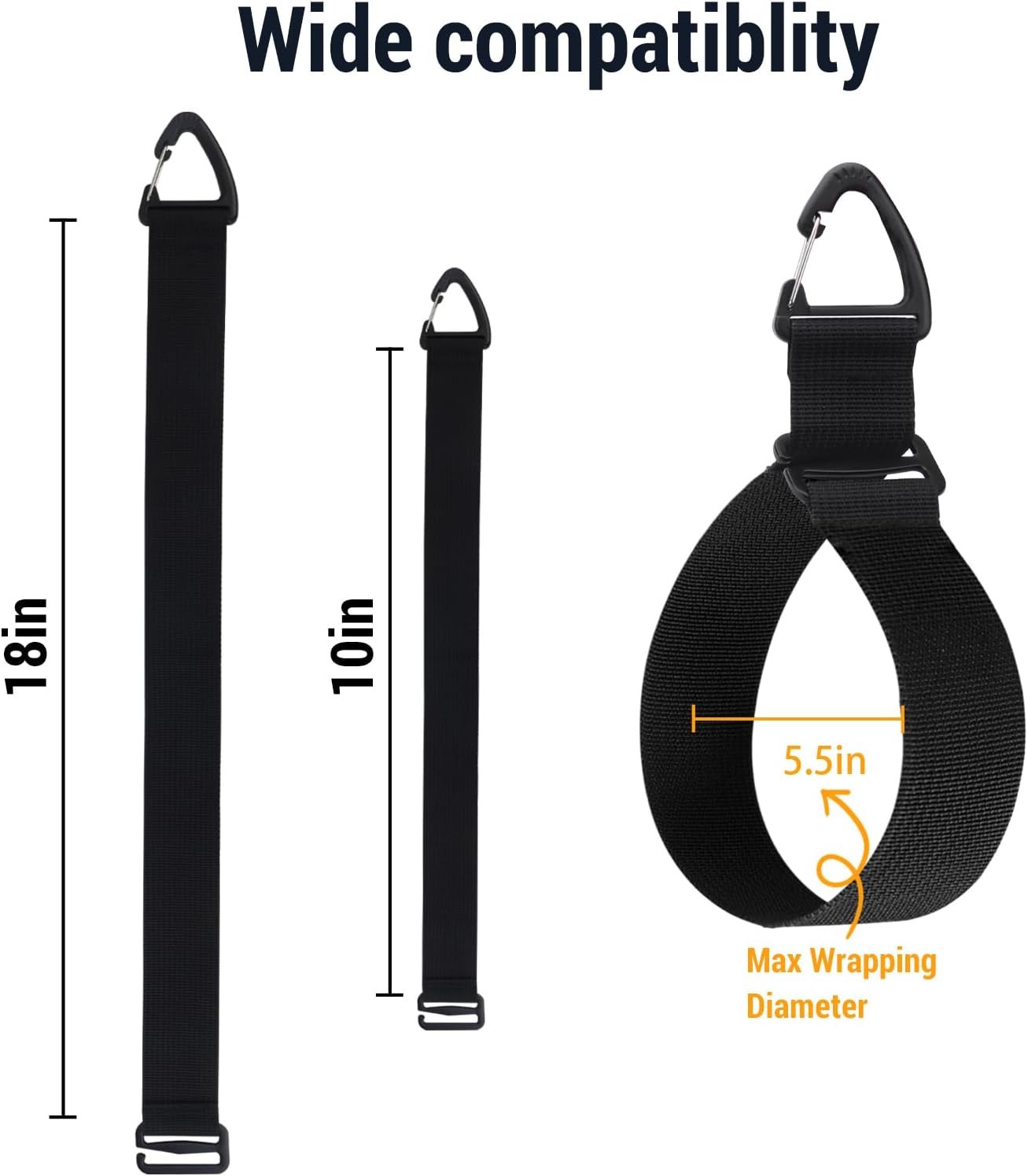 Easy Hang Extension Cord Holder Organizer, Tightened by Gravity, 2L/2S, Black 