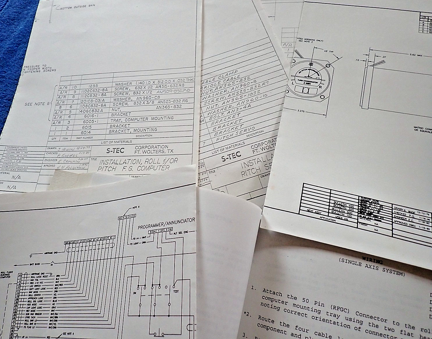 S-Tec 60 Beech Bonanza 2-Axis Autopilot ST-014 Installation Manual + Schematics