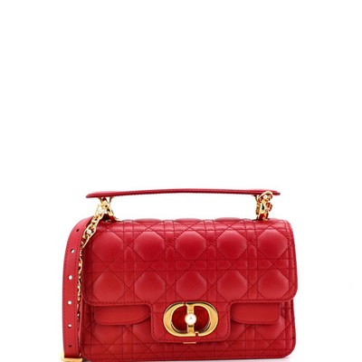 Christian Dior Jolie Top Handle Bag Cannage Quilt Lambskin Small