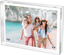 Small 2.5 3.5 Inches Acrylic Wallet Size Picture Frame,Clear Magnetic Picture...