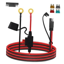 SAE to O Ring Terminal with 10A Fuse Wire, 2-Pin Quick Disconnect SAE Battery 