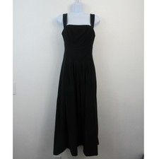 Reformation Size 2 Black Mika Maxi Dress Fit & Flare Square Neck Classy Guest 