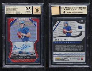 2019 Panini Prizm Rookies Red Wave /149 Daniel Jones BGS 9.5 GEM MINT Rookie RC