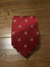 Brooks Brothers Makers Pure Silk Red Geometrical Design Men's Neck Tie