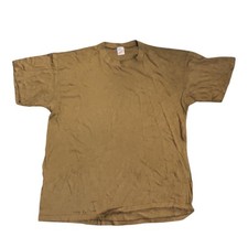 1980's Vintage IDF Millitary T-Shirt Blank Brown Tee Made in USA 50/50 XL 46-48