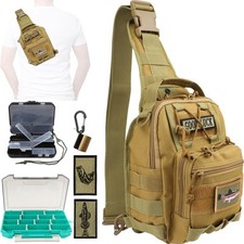 Small Fishing Backpack Fly Fishing Sling Pack Waterproof Backpack with Tackle...