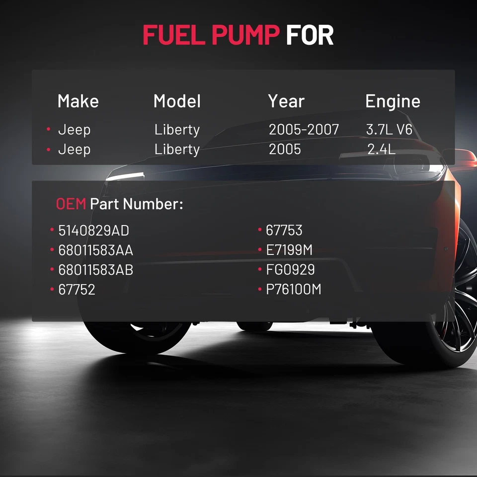 Electric Fuel Pump Module Assembly Fits Jeep Liberty 2005 2006 2007 E7199M - Image 3 of 4