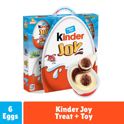Kinder Joy Eggs, 6 Count, Treat Plus Toy, Sweet Creams and Chocolatey Wafers, In