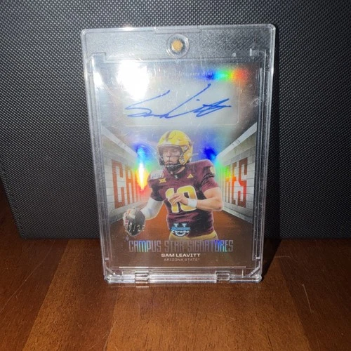 2025 Bowman Chrome University Football Orange Refractor Sam Leavitt #CSS-SL PSA 9