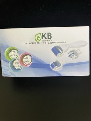 3 In 1 Derma Roller Kit 0.25 mm Titanium 180, 600, 1200 Needles Factory Sealed