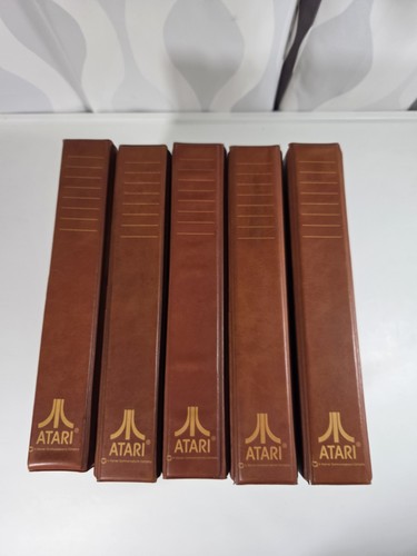 5 Vintage Atari 2600 8 Game Cartridge Storage Cases Lot Bookshelf Binder 