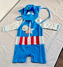 Disney Captain America Baby Rash Guard Wetsuit Swimsuit 3  6 Months Baby NWT