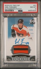 2019 Upper Deck The Cup #81 Joel Farabee Autograph Patch PSA 8