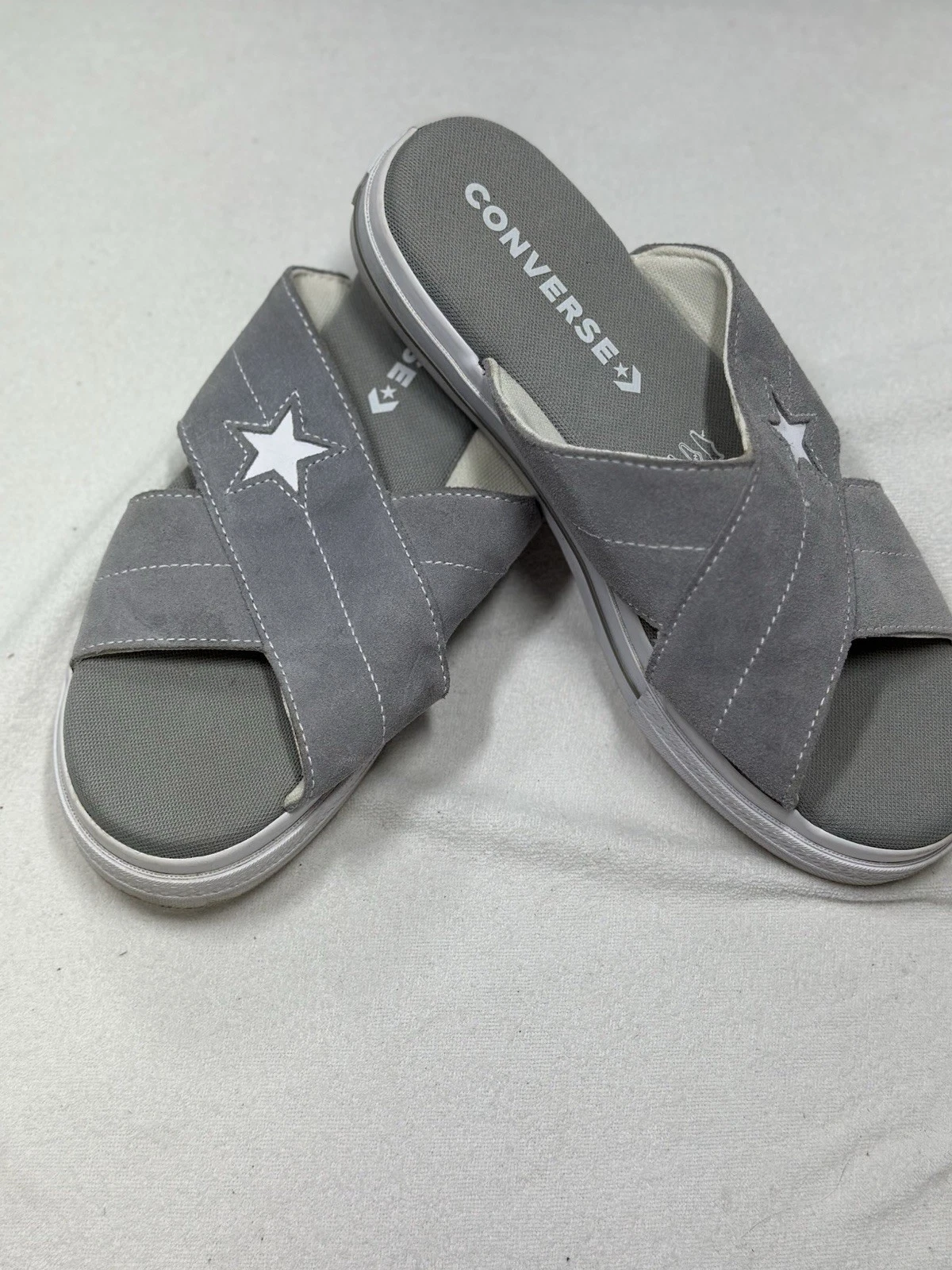 Ciabatte Converse One Star taglia Uk 7 grigio scamosciato buone condizioni