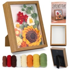 Sunflower Crochet Kit with Photo Frame, Sunflower Knitting Weaving Set with Y...