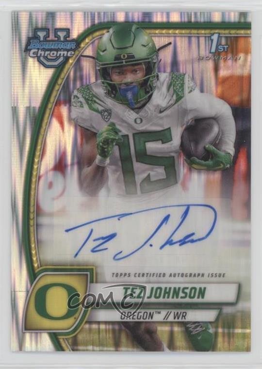 2024 Bowman U Chrome Prospect Stealth Refractor Tez Johnson #PA-TJO Auto 1fl4