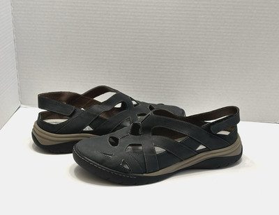 Bionica Maclean 2 Women's 11M Dark Gray Leather Slingback Sandals Comfort Shoes
