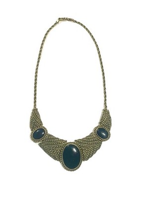 Vintage 1983 Ad Piece Signed Napier Collar Necklace 14  Has Scratch On Big Stone