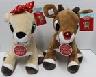 rudolph the red nosed reindeer & clarice musical light up plush set - new - 10"