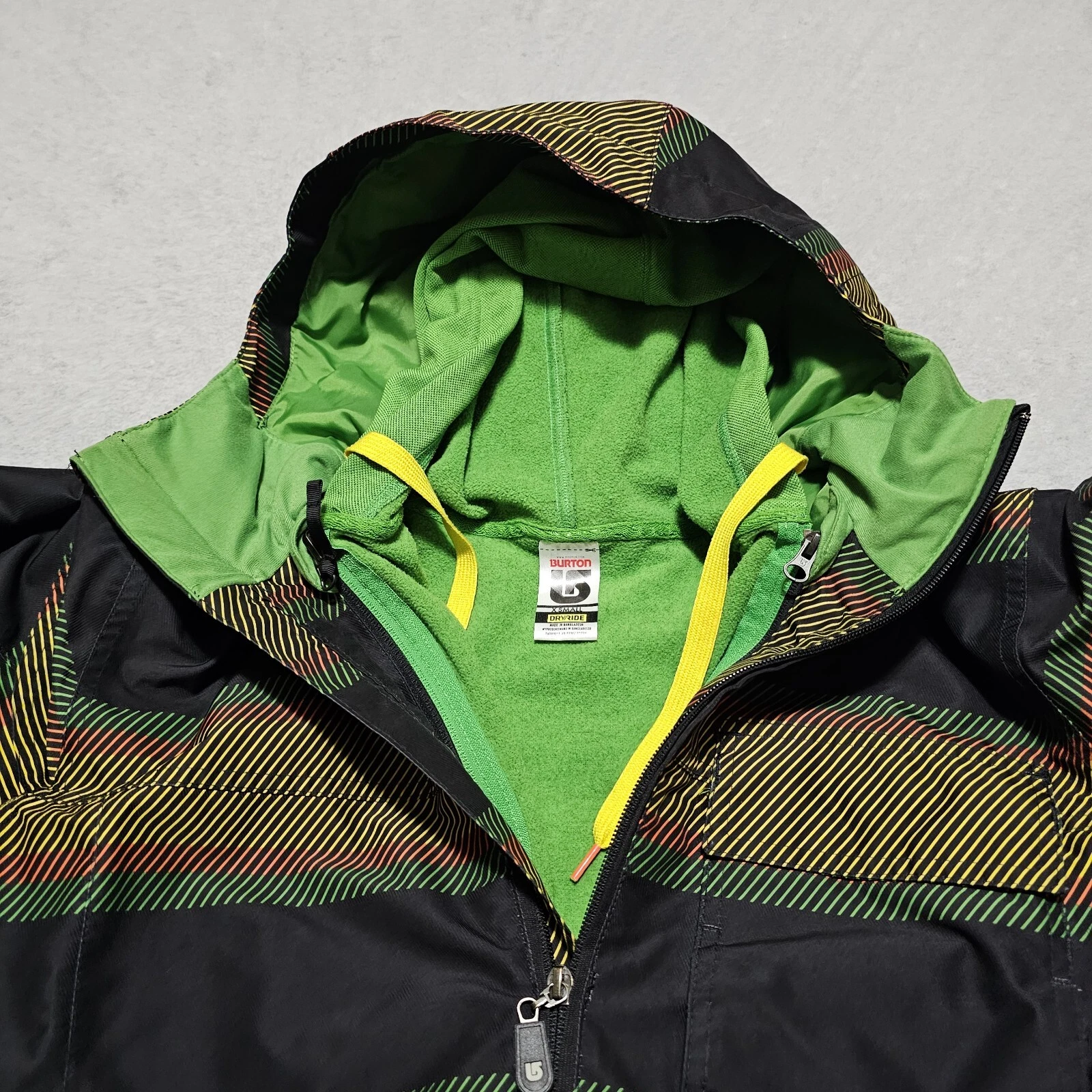 burton dryride striped hooded jacket
