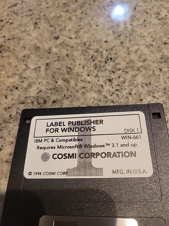 Label Publisher For Windows IBM PC Floppy Disk Cosmi Corporation 1994 Vintage - Image 2 of 4