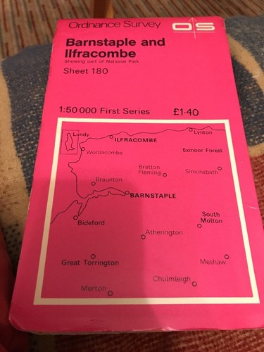 ORDNANCE SURVEY LANDRANGER MAP SHEET 180 BARNSTAPLE AND ILFRACOMBE