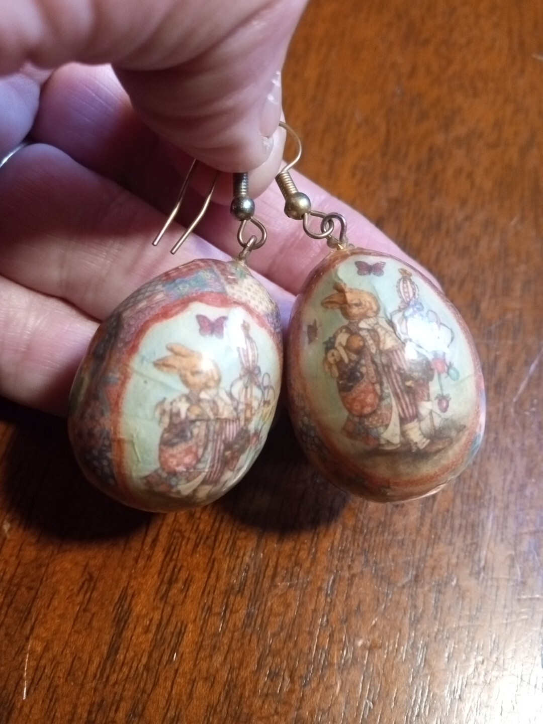 Vintage EASTER EGGS,patchwork UNIQUE paper-mache … - image 1