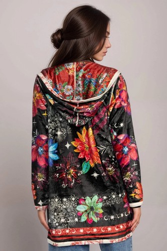 ๐$230 JOHNNY WAS JOAN MIDI REVERSIBLE SHERPA HOODIE JACKET COAT PLUS SZ 3X - Picture 4 of 6