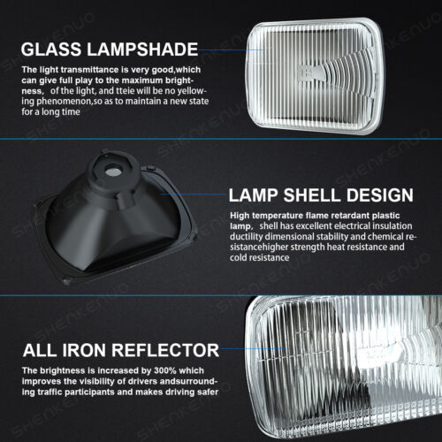 For ford F650 F750 F250/350/450 Super Duty 7inch LED Clear Glass Lens Headlight - Picture 2 of 19