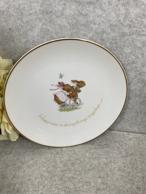 VINTAGE TINY TALK ''HAPPINESS IS DOING THINGS TOGETHER'' PORCELAIN PLATE