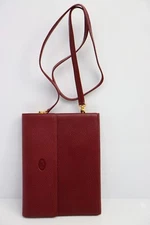 Rare CARTIER Must Line Shoulder Bag Shoulder Bag leather Bordeaux Women