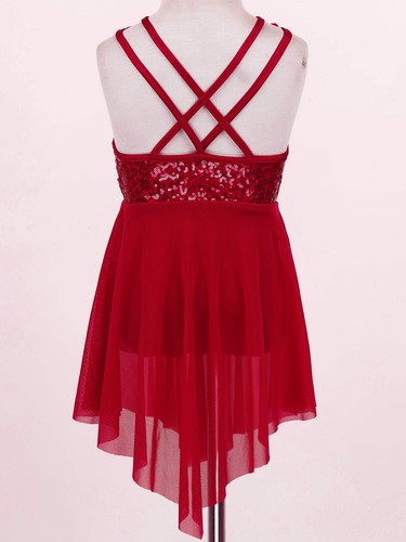 Niñas Baile Leotardo Vestido Sin mangas Lentejuelas Chaleco Suelo Niños Faldas Irregulares - Imagen 63 de 94