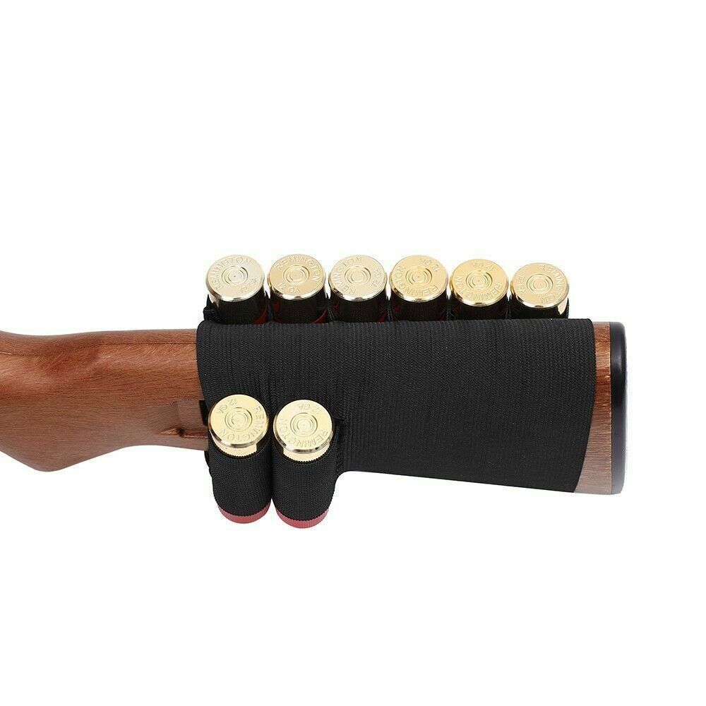8 Round 12/20 Gauge Shotgun Elastic Ammo Tactical Holster Buttstock Shell Holder