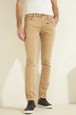 Guess Men's Skinny Jeans Dyed Wash Stretch Denim Vintage Soda Brown Size 32