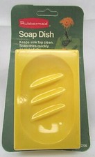 Rare Vintage Rubbermaid Ribbed Soap Dish Yellow NOS New in Package 1979