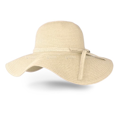 Floppy Hat Brim with Ribbon Women Folding Summer Beach Sun Straw Beach Hat - Picture 12 of 21