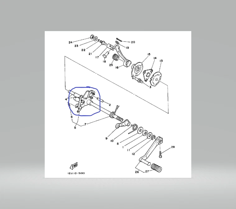 YAMAHA YFB250 BEAR TRACKER 250, CONJUNTO DE PALANCA DE CAMBIO MOTOR TIMBERWOLF 21V-18120-00- Foto 2 de 2