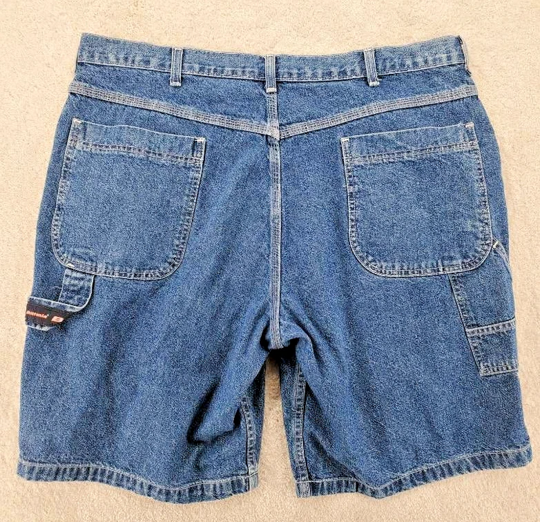 Shorts carpinteiro masculino tamanho 40 bolsos frontais planos cintura clássica Bretanha - Imagem 2 de 4