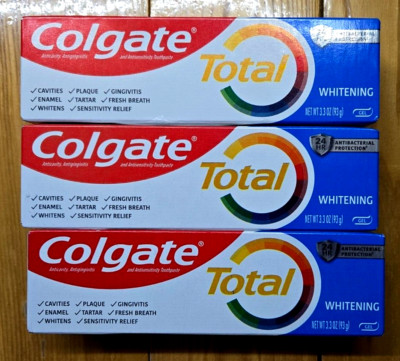 3 X COLGATE TOTAL WHITENING GEL TOOTHPASTE 3.3oz