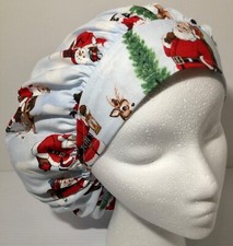 Christmas Santa Clause Scrub Cap Medical Bouffant Medium Surgery Hat Chef Dental