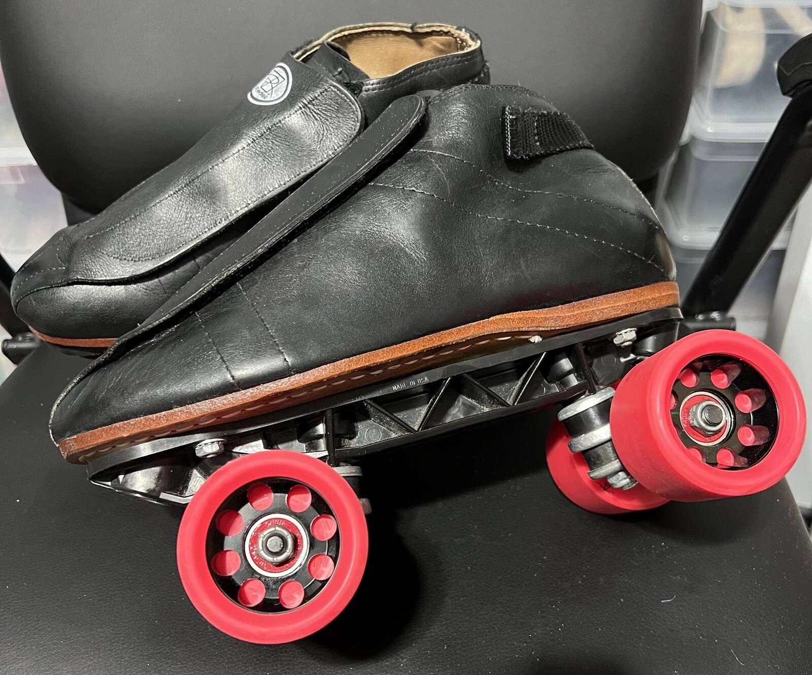 Riedell 395 Men’s Sz 7 Roller Skate Boots With Sunlite plates Anabolix Wheels eBay