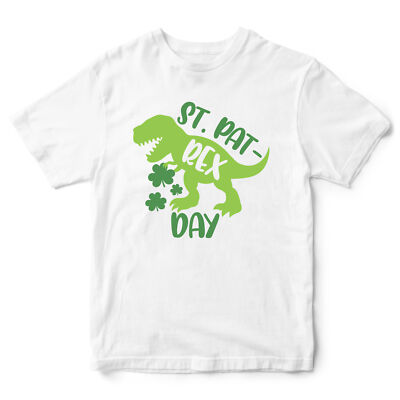 St Paddys Day Jungen T-Shirt Pat Rex Kinder Jungen Dinosaurier Kostüm Patricks Tee