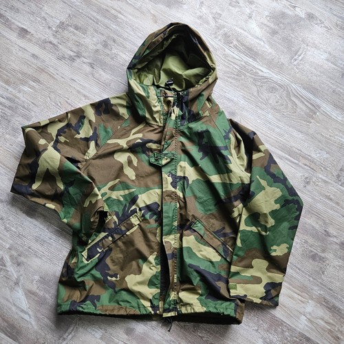 US Calvary Military Vtg Jacket Size M Nylon Gore-Tex Woodland Camo Full Zip USA - 第 1/19 張圖片