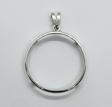 925 Sterling Silver Mexican 1 Peso Bezel 34 mm Coins Prong Back Round Edge