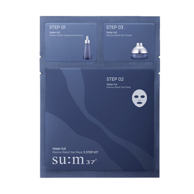 [Sum37] Water Full Marine Relief Gel Mask 3 Step - 1pack (10pcs) / Free Gift