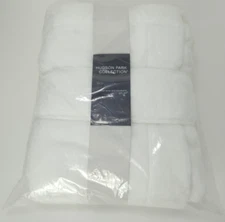 Hudson Park Absorbent Towel Wrap and Headband Set, White, 100% Cotton msrp $200
