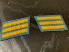 CSA Gold Embroidered Captains Bars - SKY BLUE Background Pair - NEW
