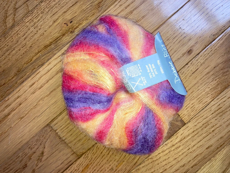 Mohair DEBBIE BLISS ANGEL PRINT "Gauguin" Yellow/Rose/Purple - Image 2 of 4